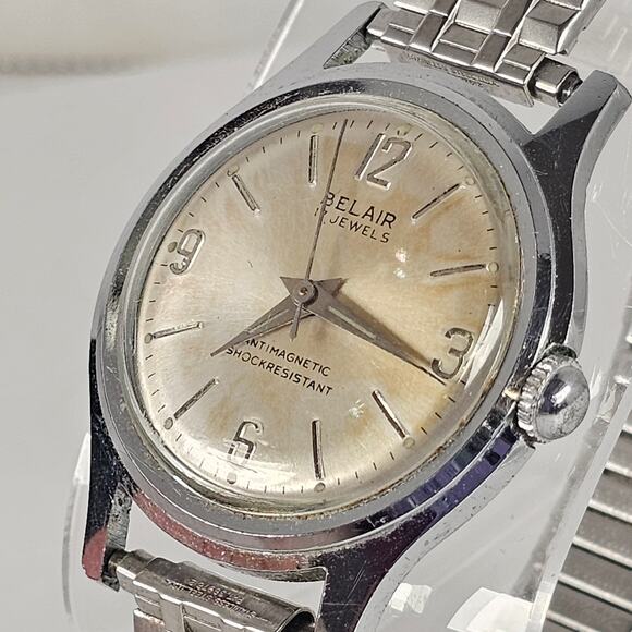 Belair 17 Jewels Watch Antimagnetic Shockresistant Vintage Stretch Band Tested - Picture 3 of 16